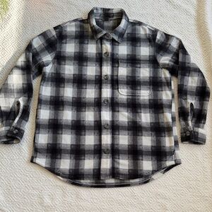 Eddie Bauer Black and White Plaid Women's Button Down Shirt Size M